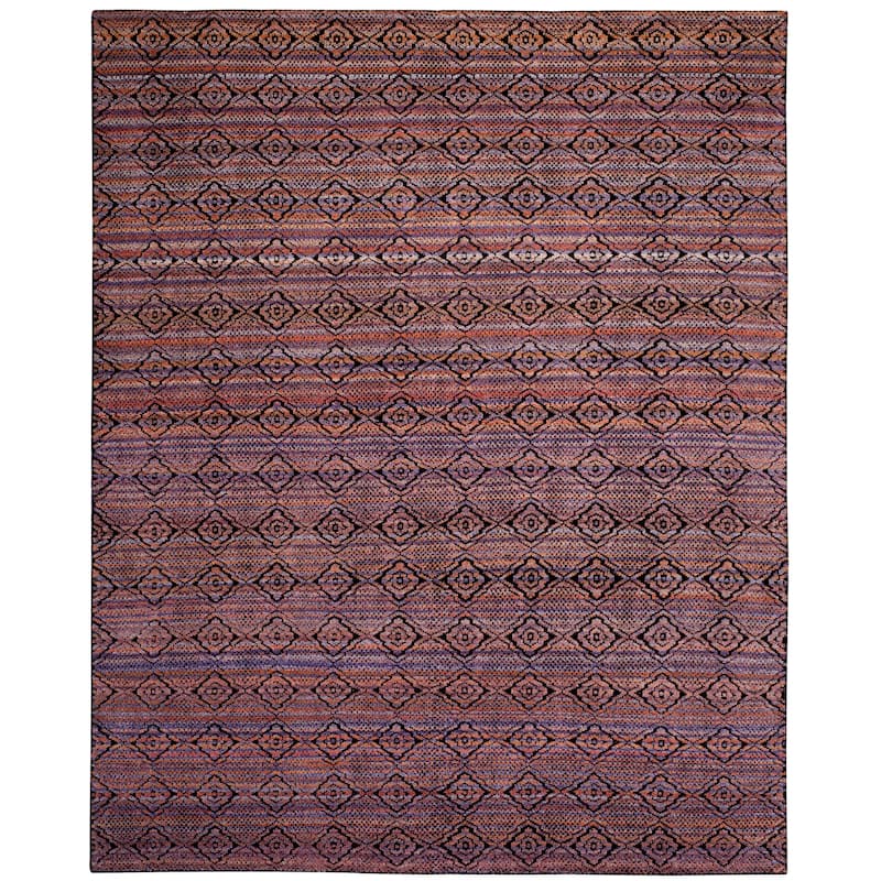 SAFAVIEH Couture Hand-knotted Silvi Asmaa Traditional Oriental Wool Rug - 6' x 9' - Purple/Multi