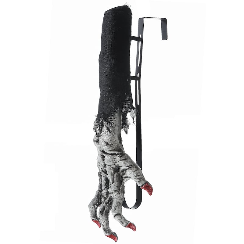National Tree Company Halloween White Zombie Arm and Hand Wreath Hanger, 18 Inches - 18 in