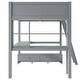 preview thumbnail 26 of 26, Full Size Loft Bed with L-Shaped Desk, LED Light and Charging Station, Storage Kids Bed Frame with 2-Drawer Bench