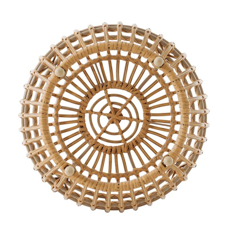 Bohemian Faux Rattan Round Coffee Table