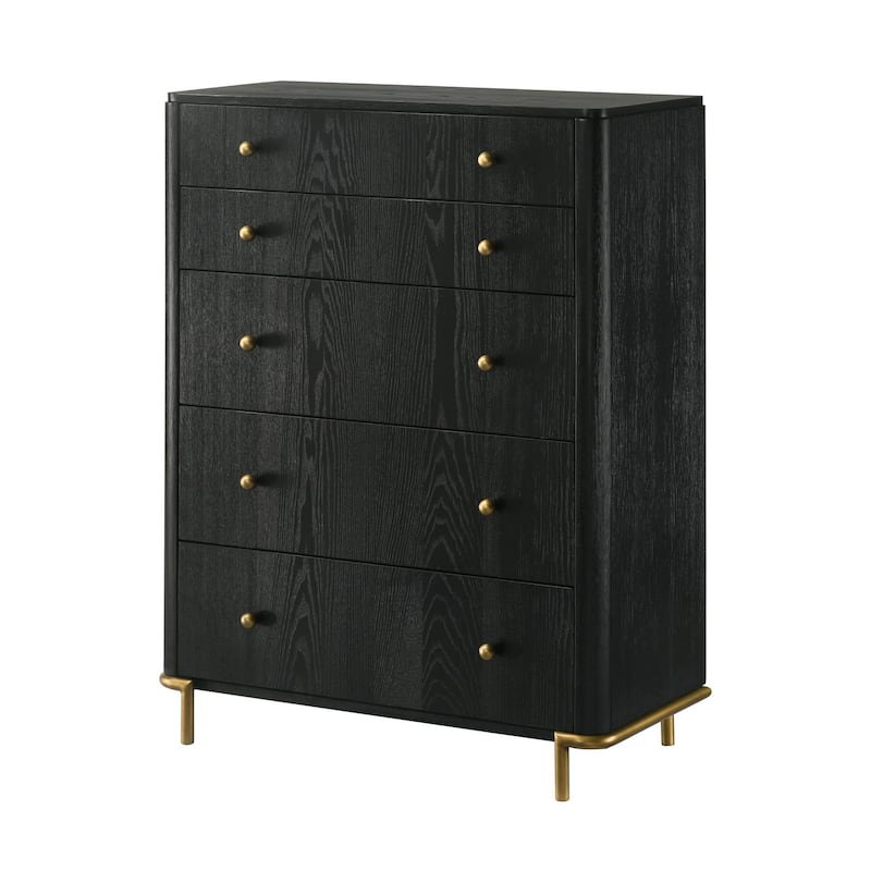 Anser Black 5-drawer Chest