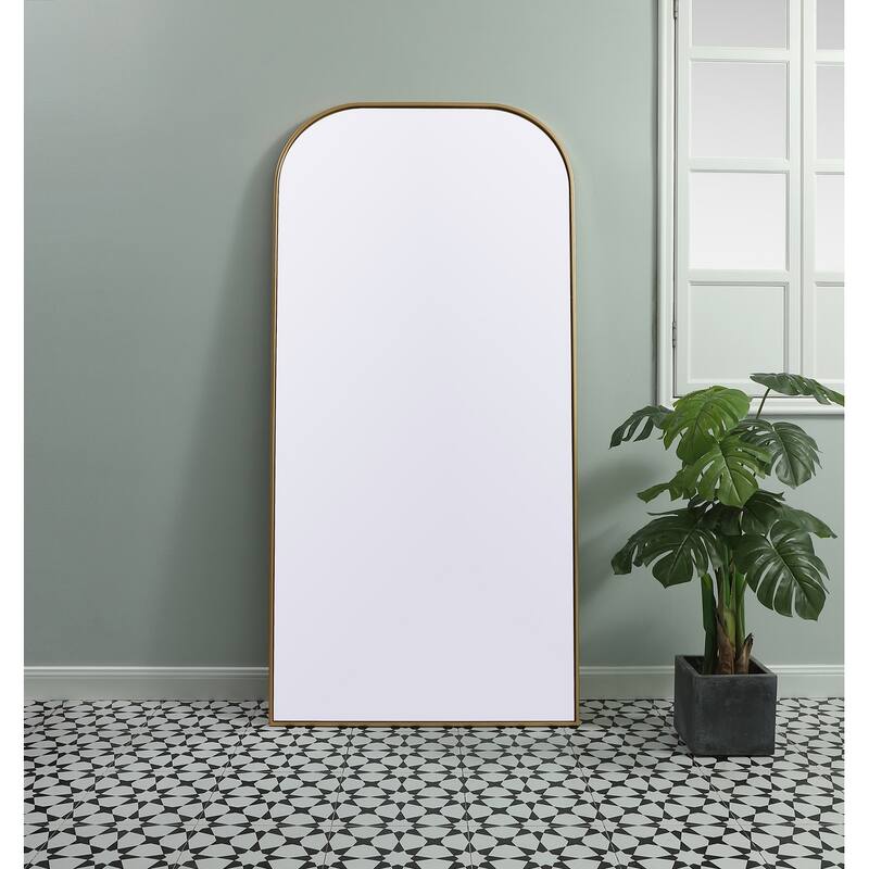 Indigo Home Metal Frame Arch Full Length Mirror 35x72 Inch
