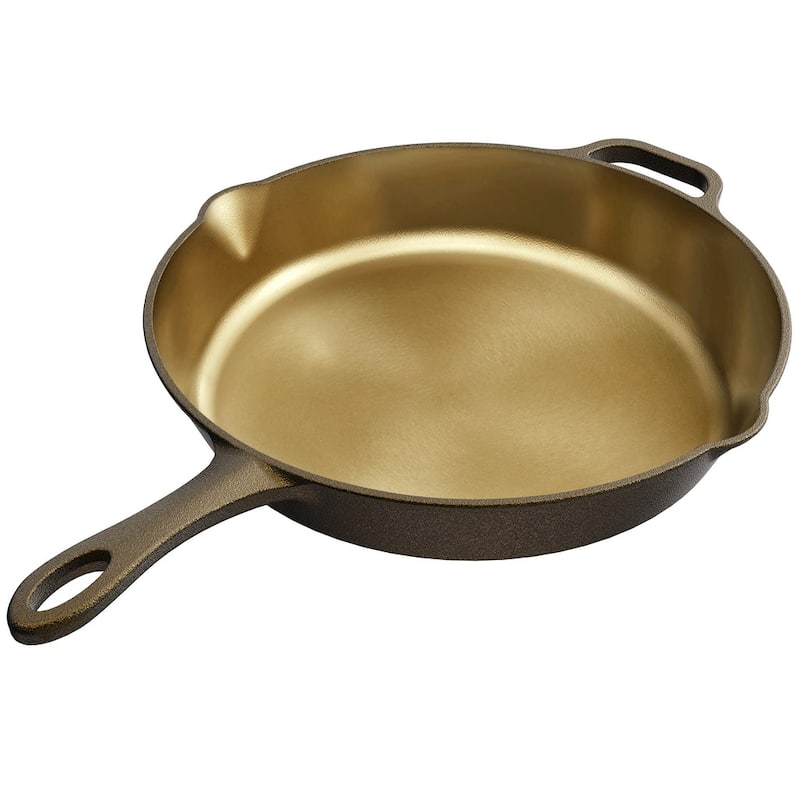 iLiving Seasoned Modern Heirloom Mirror Polished Cast Iron Skillet Pan 12" (2.7/3.7L) - 2.0" Wall Height / 2.7 L