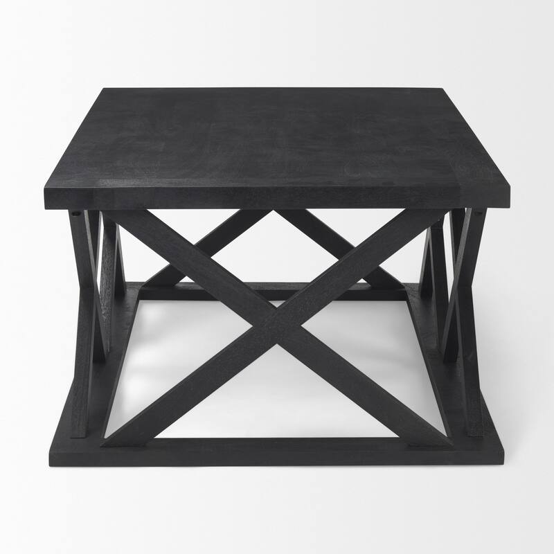 HomeRoots 48" Black Solid Wood Geo Frame Coffee Table - 48' X '17.5' X '28