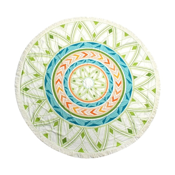 Outdoor Activities Round Shaped Tassels Wall Decor Picnic Shawl Mat Blanket Beach Tapestry Table Cover