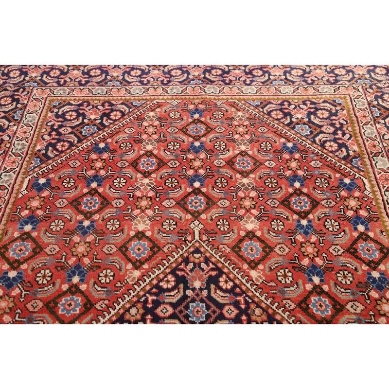 Geometric Mahal Persian Area Rug Wool Handmade Living Room Carpet - 6'6" x 10'3"