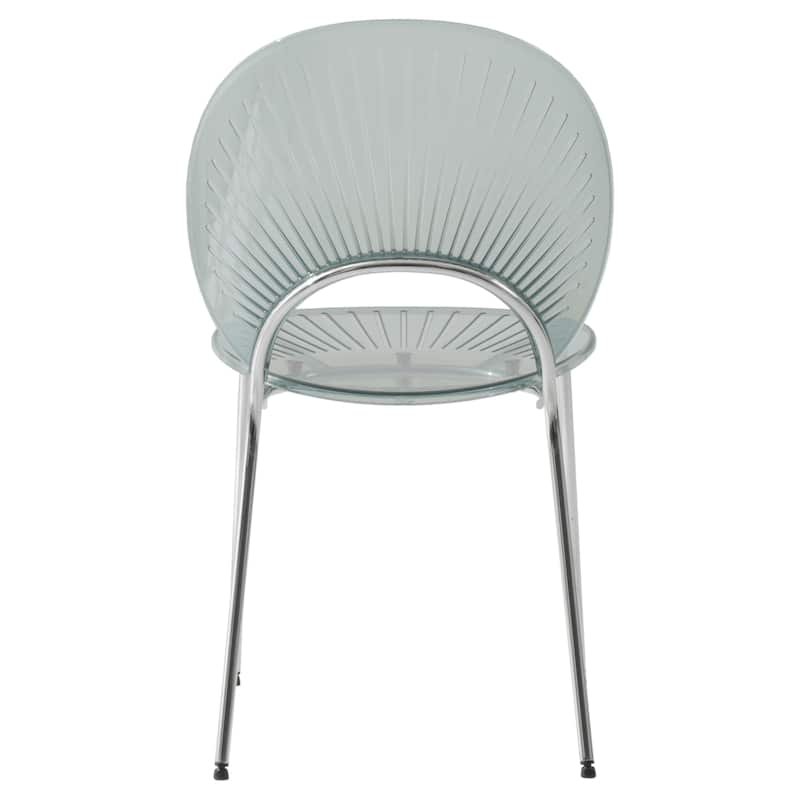 LeisureMod Opulent Plastic Dining Side Chair in Chrome Base