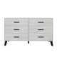 preview thumbnail 3 of 27, CraftPorch Corduroy 4-pieces Mid-Century Modern White Bed with Light Grey Furniture Bedroom Set
