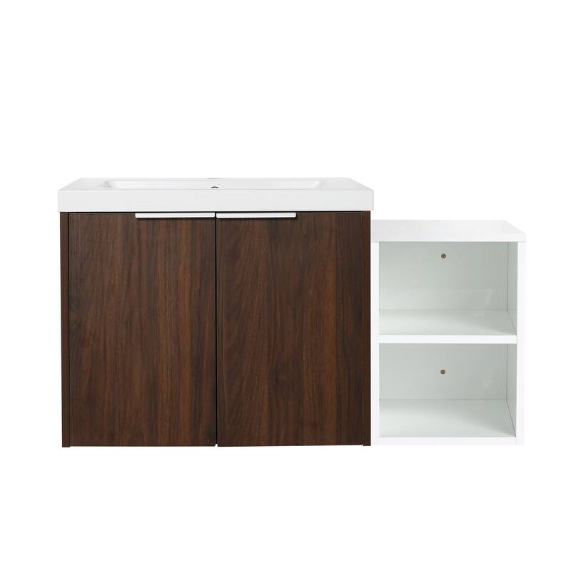 Topcraft Wall-Mounted Bathroom Vanity With Sink - California Walnut - 30"