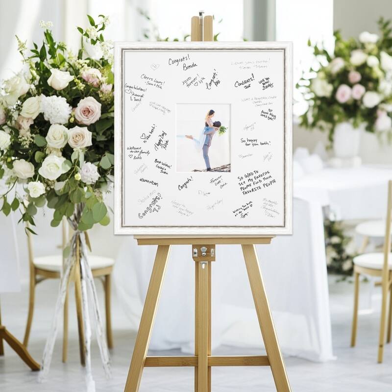 Morgan Signature Mat Picture Frame - Autograph Photo Frame Guest Book Alternative for Weddings, Graduations, or Retirement - 8x10
