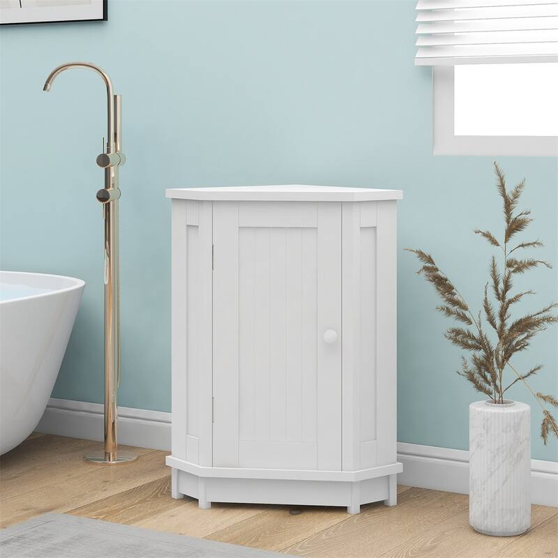 Bathroom Triangle Corner Storage Cabinet with Adjustable Shelf