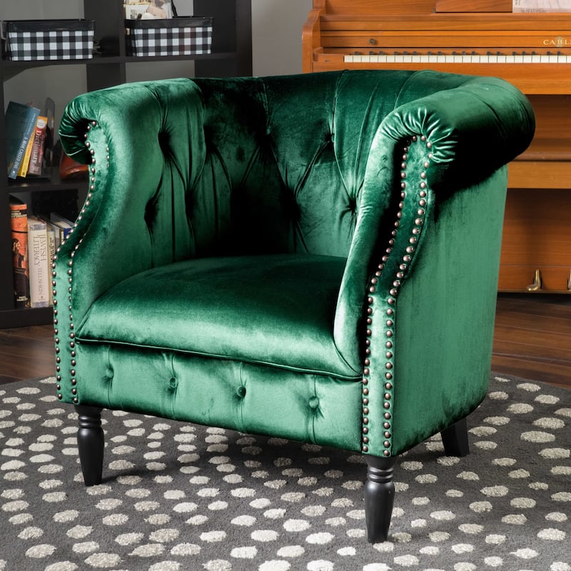 Christopher Knight Home - Akira Velvet Club Chair - Green