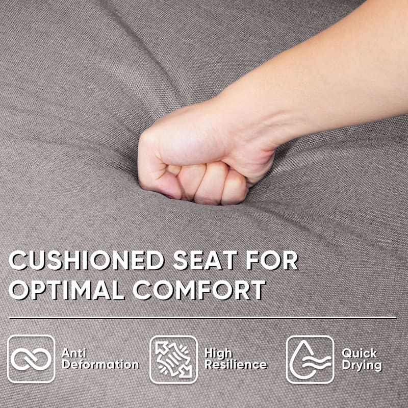 Outdoor Glider Loveseat Sofa with Soft Cushion
