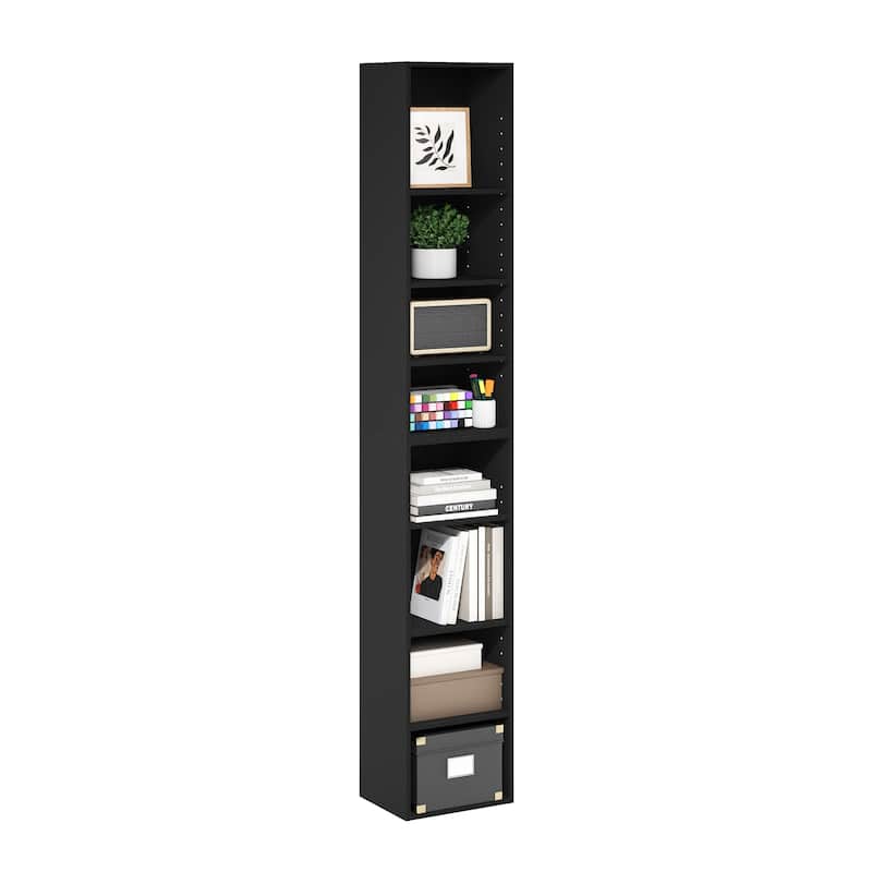 Furinno Pasir 8-Tier Open Shelf Bookcase, Blackwood