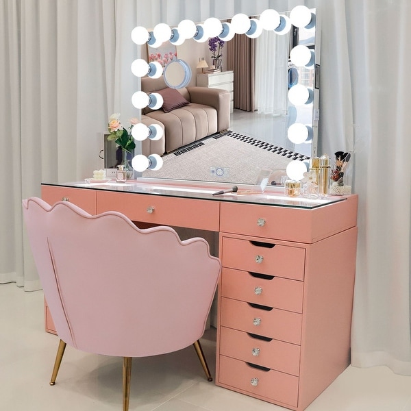 Makeup vanity with lights and bluetooth sales