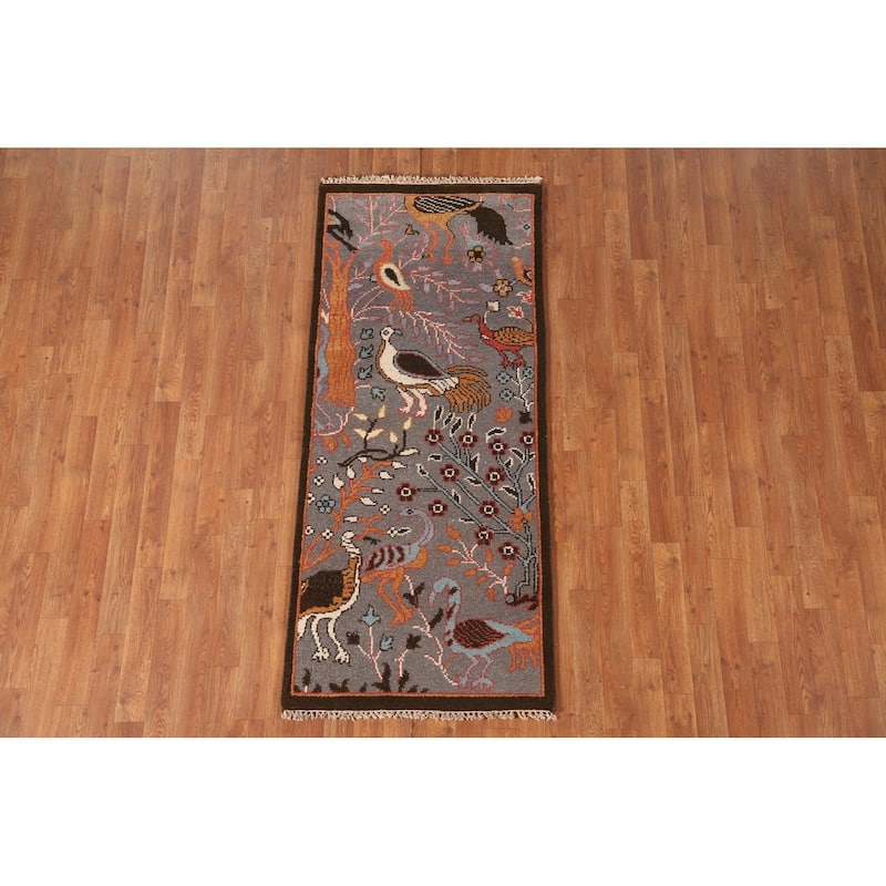 Animal Pictorial Ziegler Accent Rug Handmade Wool Carpet - 2'6"x 5'10"