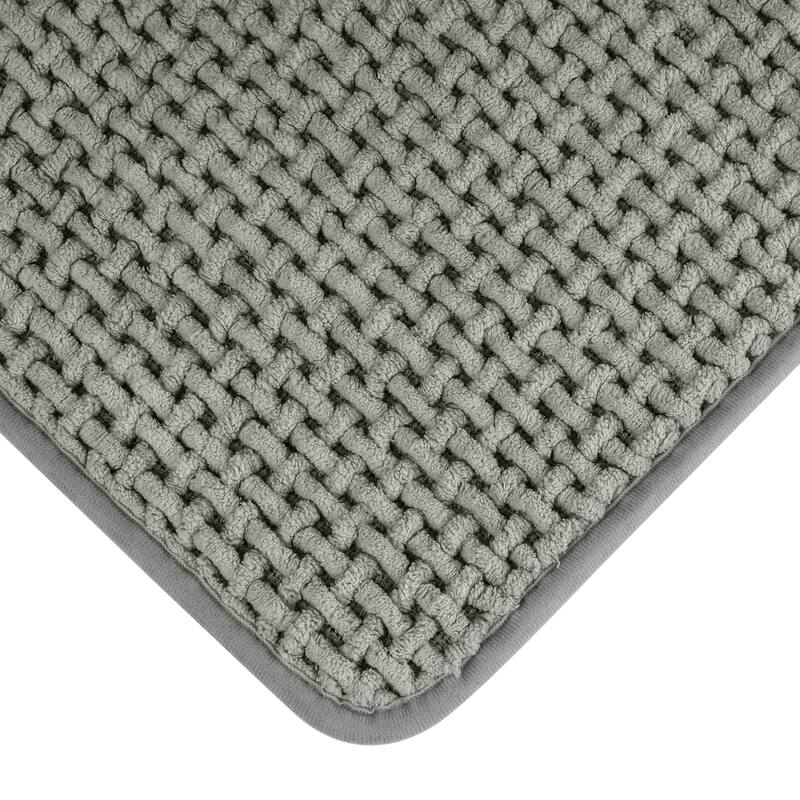 Chenille Bathroom Rugs, Non Slip Bath Mat Carpet for Bathroom Floor, Shower