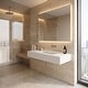 preview thumbnail 20 of 170, Pyramid Solid Surface Wall-Mounted Bathroom Sink 48" No Faucet Hole - White