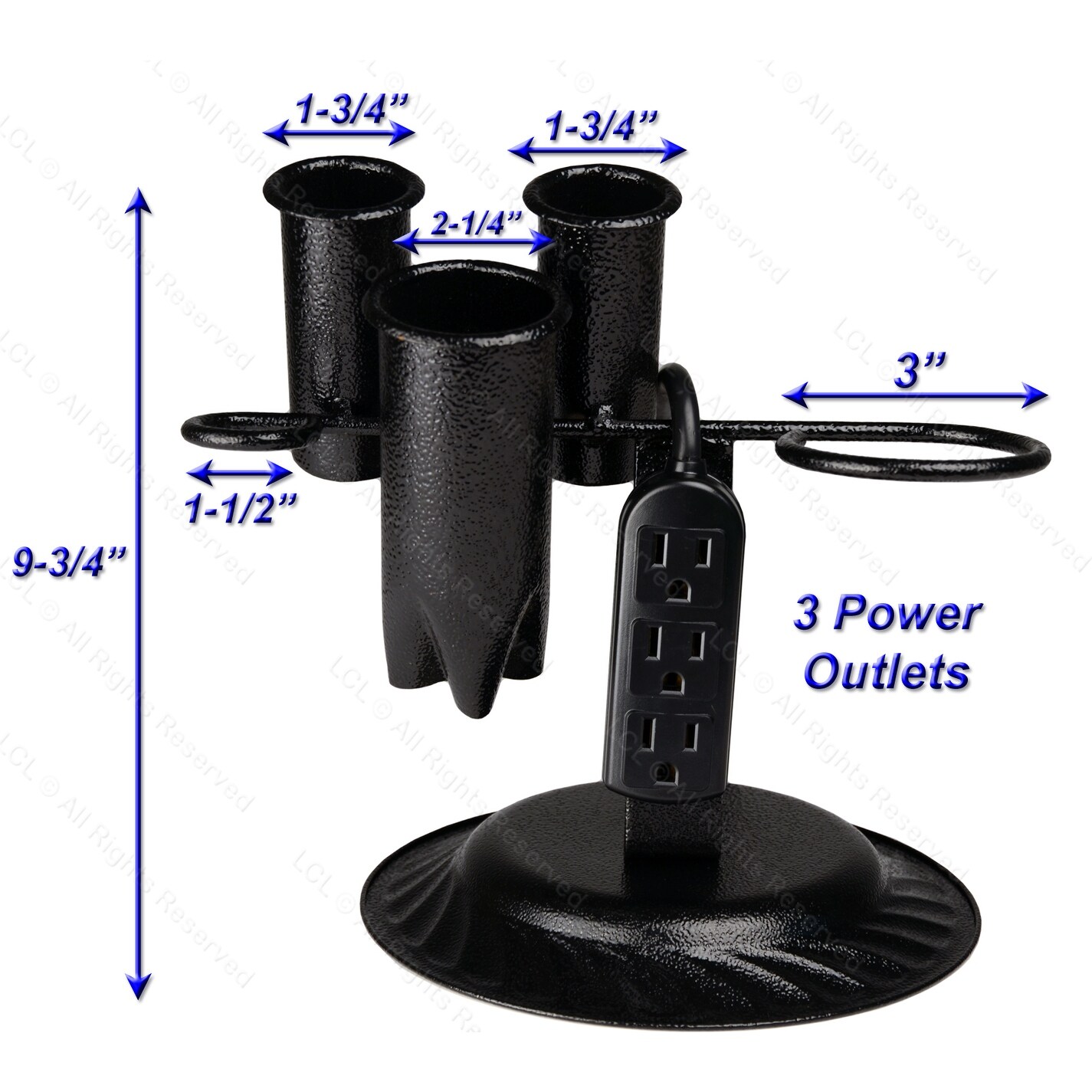 Shop Black Steel Blow Dryer Curling Flat Iron Holder With Power Strip Overstock 12934648