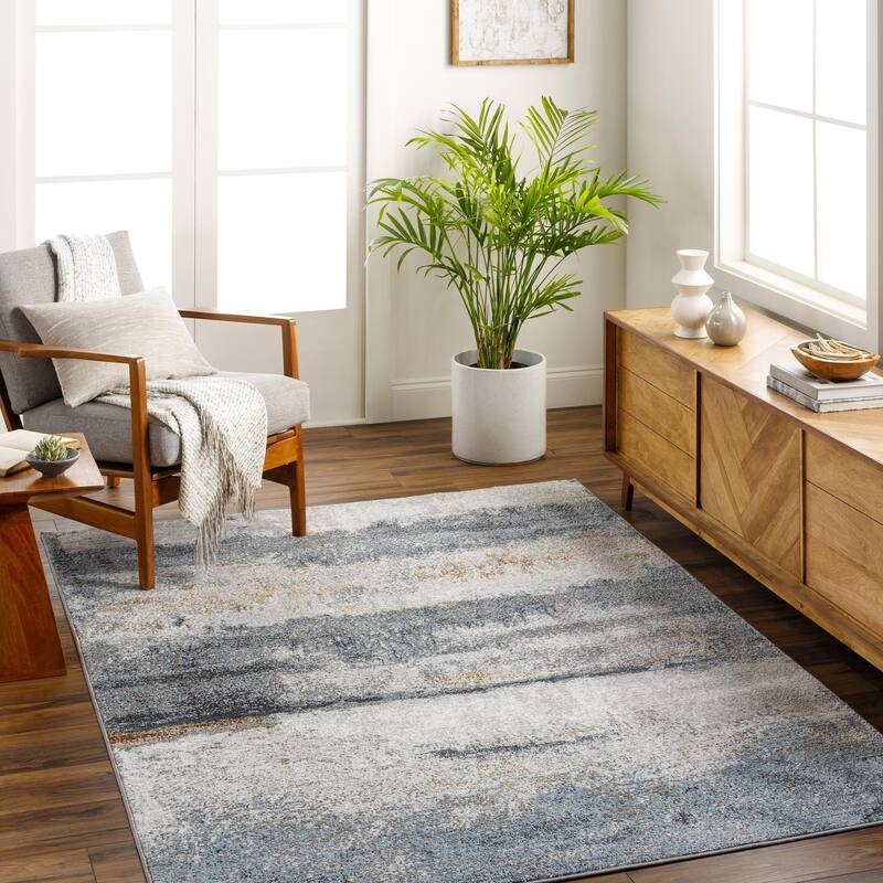 Livabliss Transitional San Francisco Abstract Area Rug - 6'7" x 9' - Gray