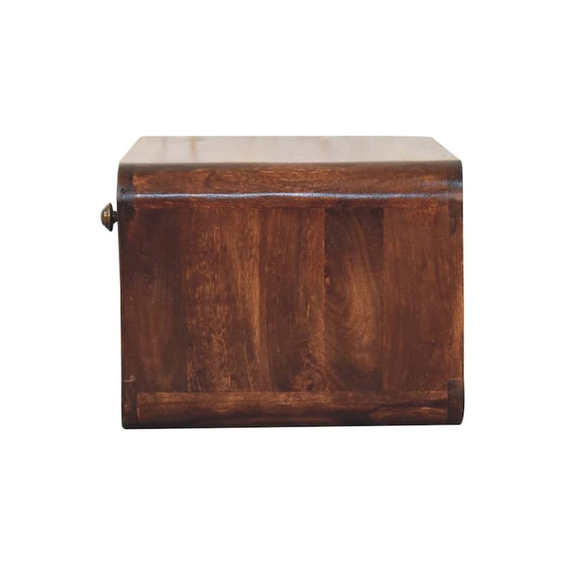 HomeRoots 18" Brown Solid Wood One Drawer Floating Nightstand