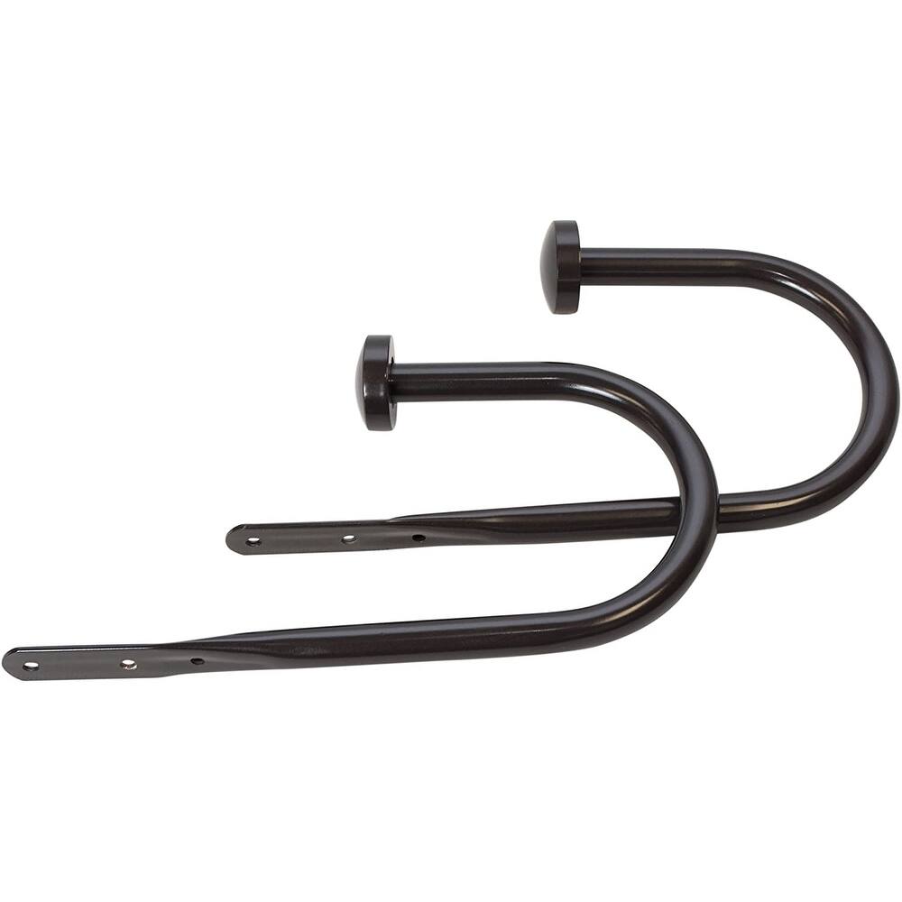 Meriville Set of 2 Decorative Black End Cap Window Curtain Holdbacks for Draperies