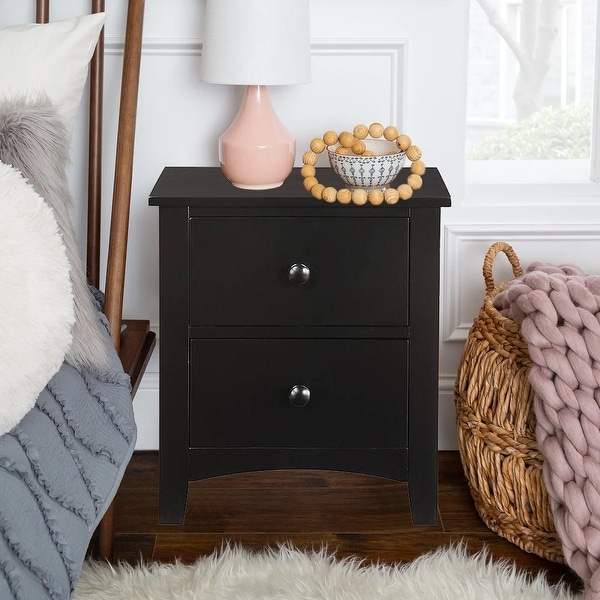 Black and top wood night stand