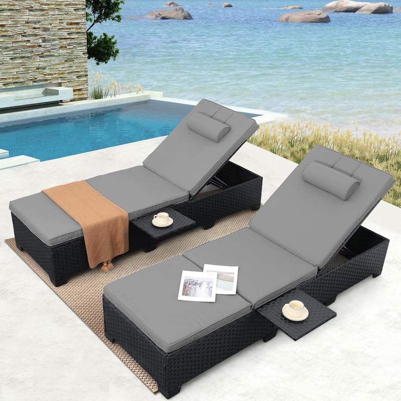 Chaise Lounge Chair Outdoor Set of 2