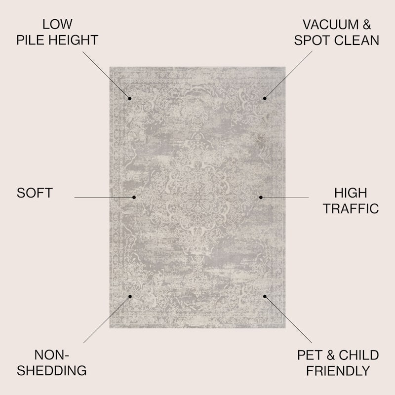 JONATHAN Y Rosalia Ornate Medallion Modern Area Rug