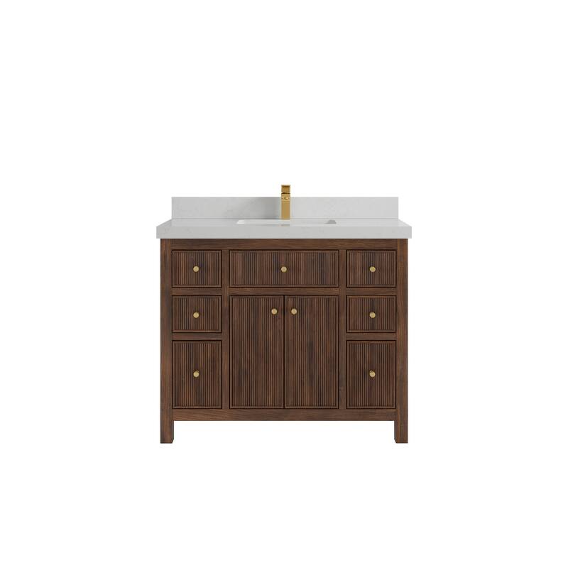 Willow Collections 42 in. W x 22 in. D Sonoma Teak Single Sink Bathroom Vanity with Countertop