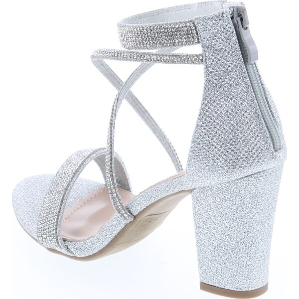 silver formal sandals