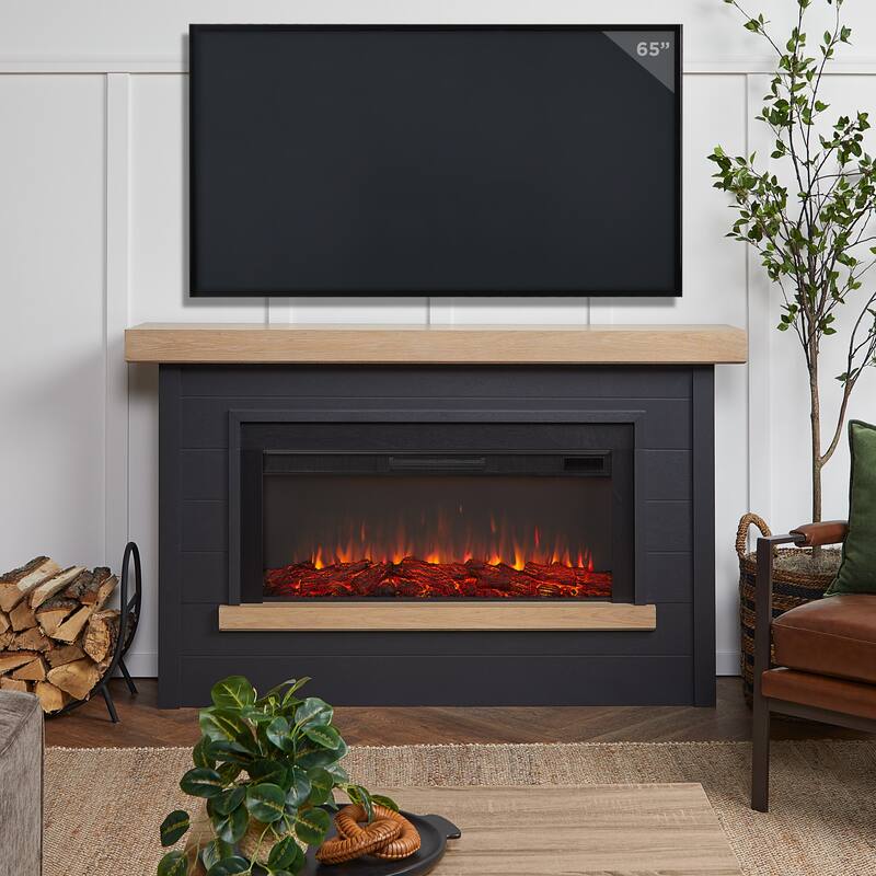 Bernice Landscape Electric Fireplace in Charcoal by Real Flame