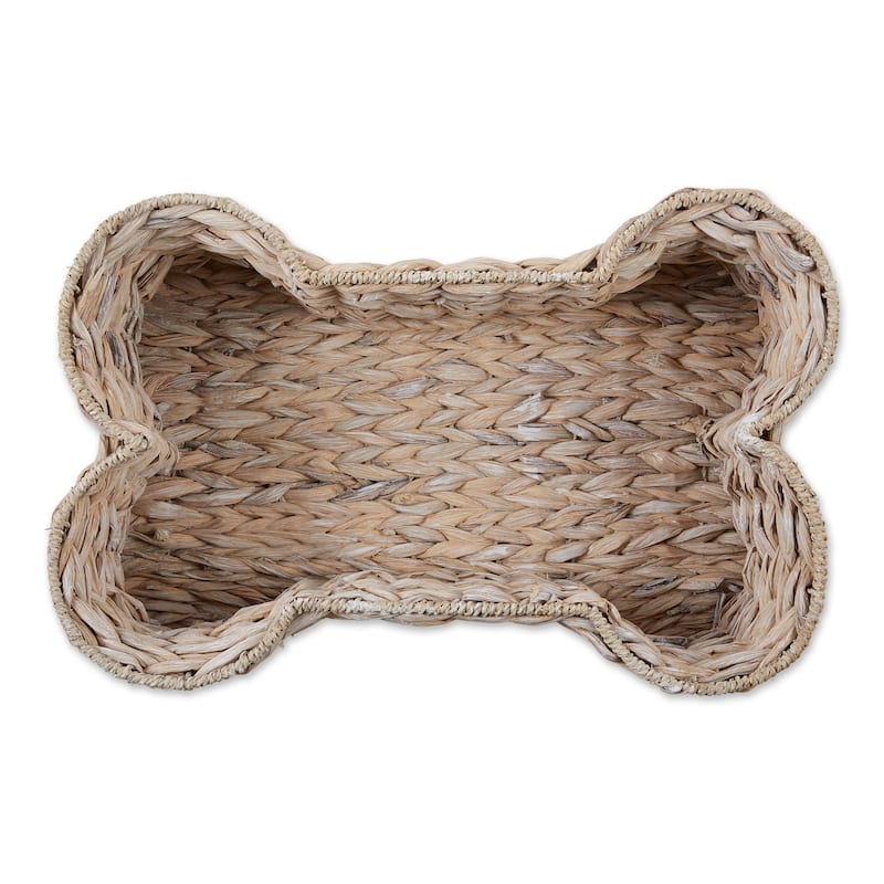 Bone Dry White Wash Hyacinth Bone Pet Basket Large 24x15x9