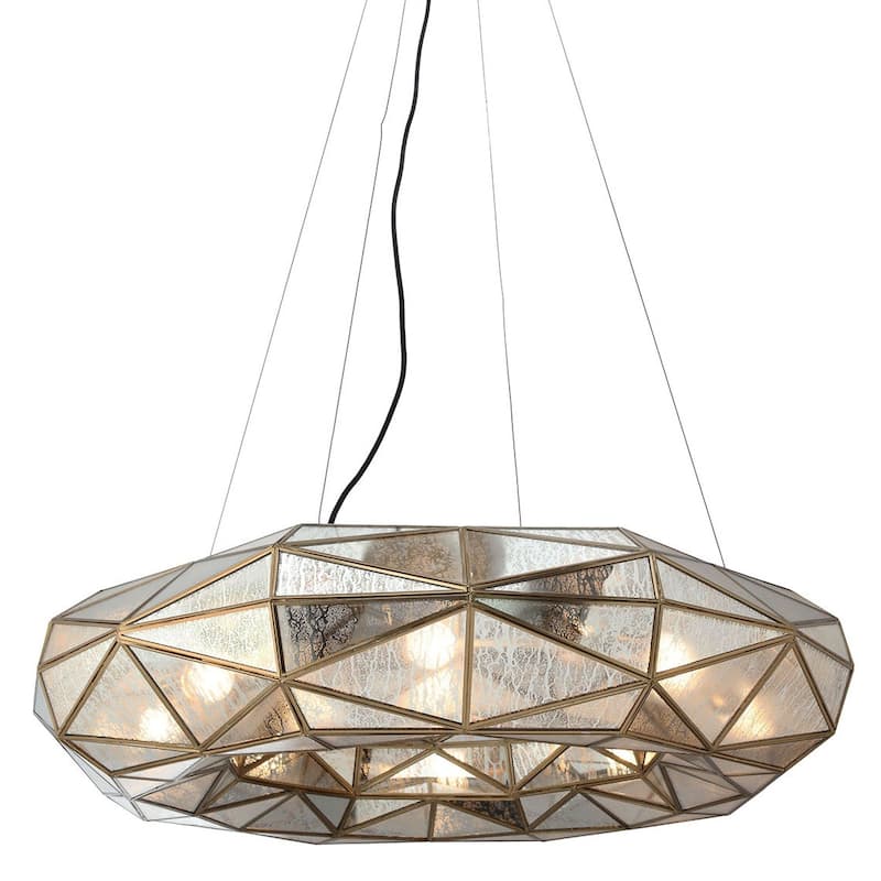 Metropolitan N1698 Geo-Gem 8 Light 36" Wide Ring Chandelier - Artisan Brass