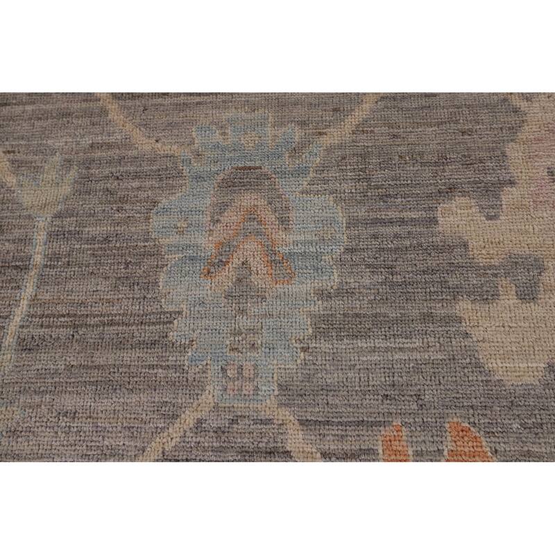 Gray Oushak Turkish Large Area Rug Hand-Knotted Wool Carpet - 10'1"x 13'8"