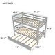 preview thumbnail 25 of 34, Twin over Twin Rubber Wooden Bunk Bed with Trundle, Ladder & Safety Guardrails, Espresso