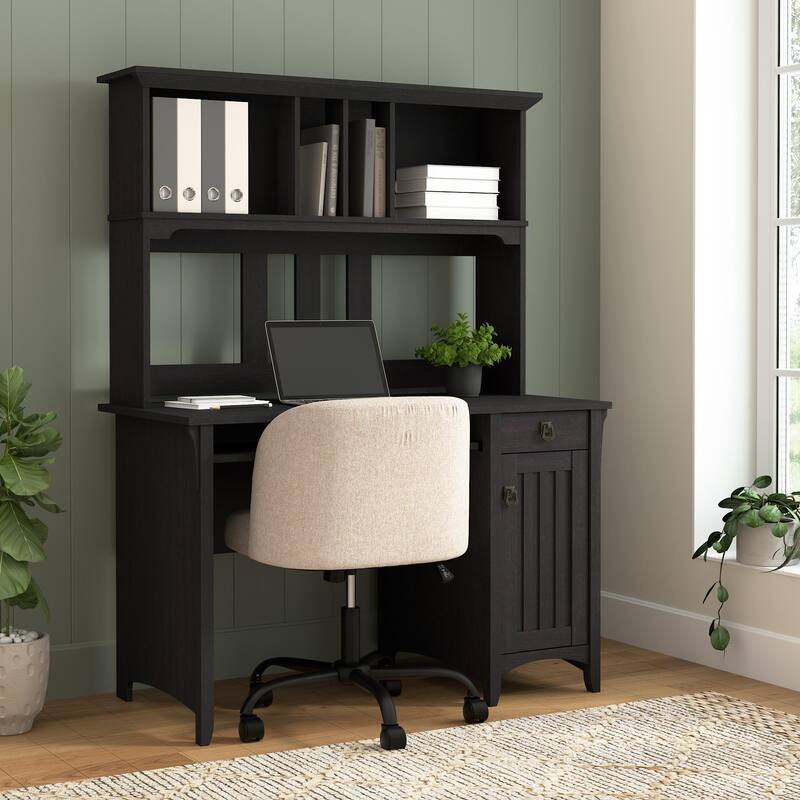 Bush Furniture Salinas Small Computer Desk with Storage Hutch