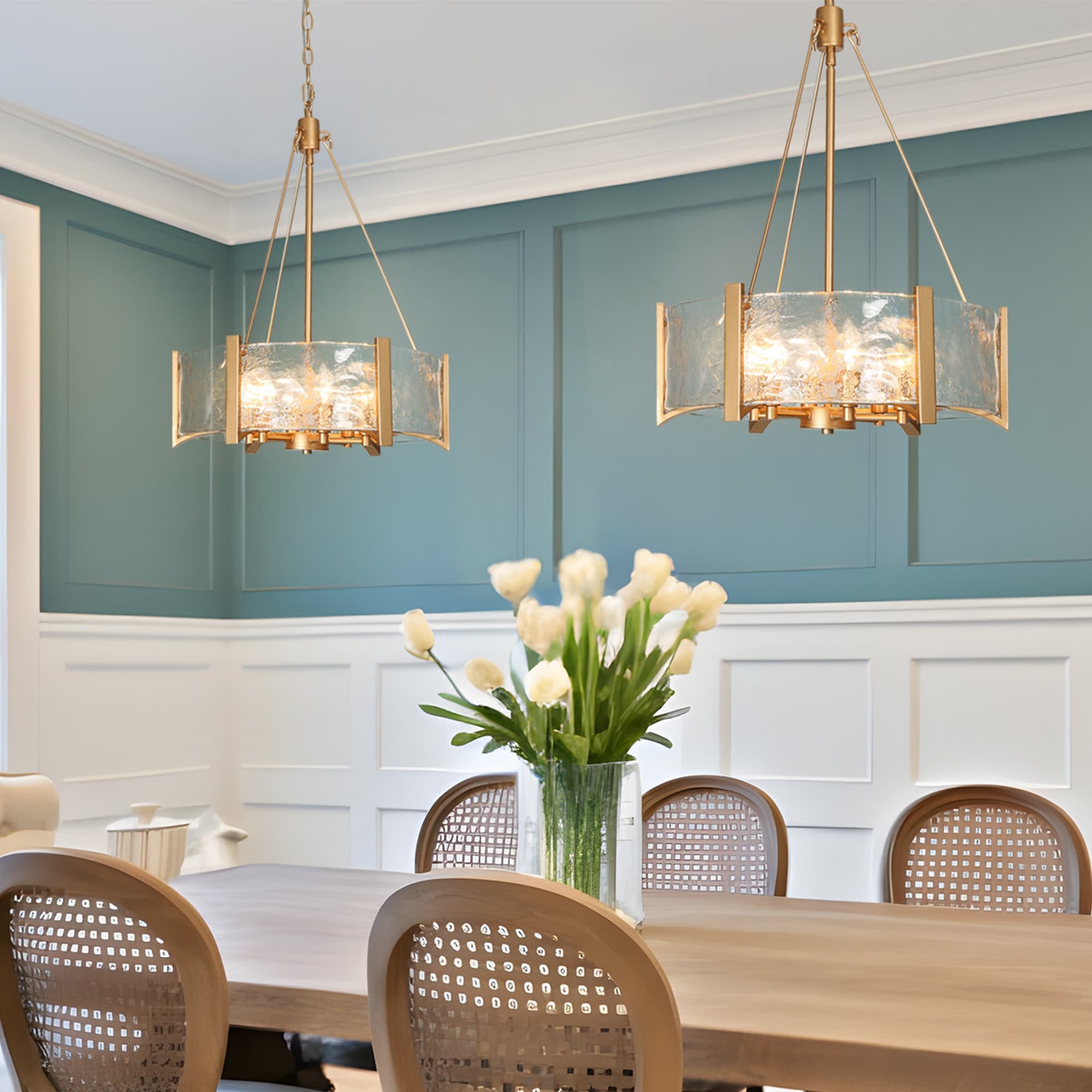 Mid century shop modern drum chandelier