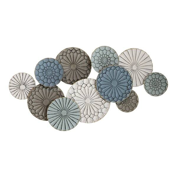 slide 1 of 2, Boho-Inspired Metal Plates Wall Decor