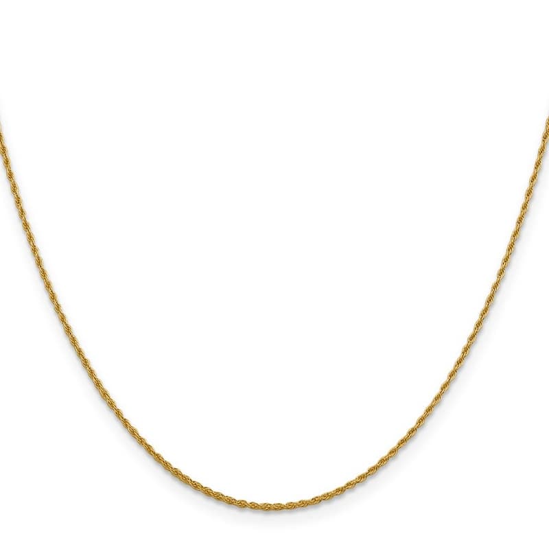 Curata 14k Yellow Gold 1.3mm Loose Rope Chain Necklace - Options: 16 18 20 Inches
