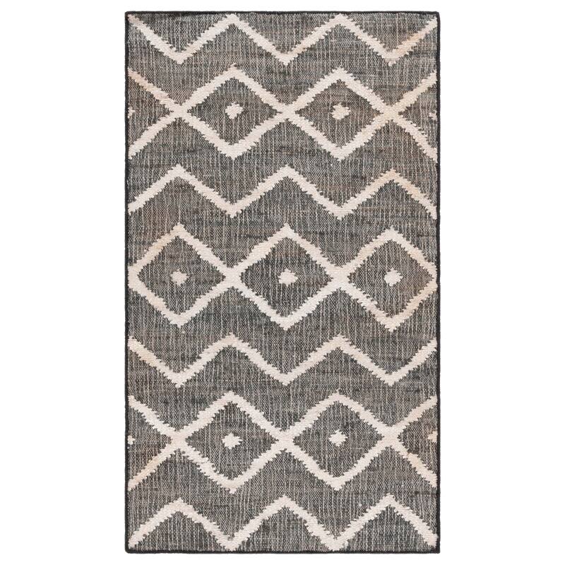 SAFAVIEH Handmade Kilim Fiorinda Flatweave Wool Rug - 4' x 6' - Charcoal/Natural