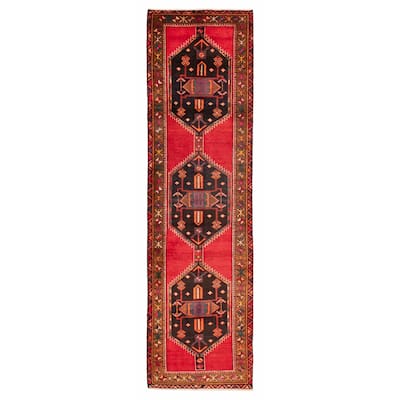 ECARPETGALLERY Hand-knotted Konya Anatolian Red Wool Rug - 3'9 x 12'10