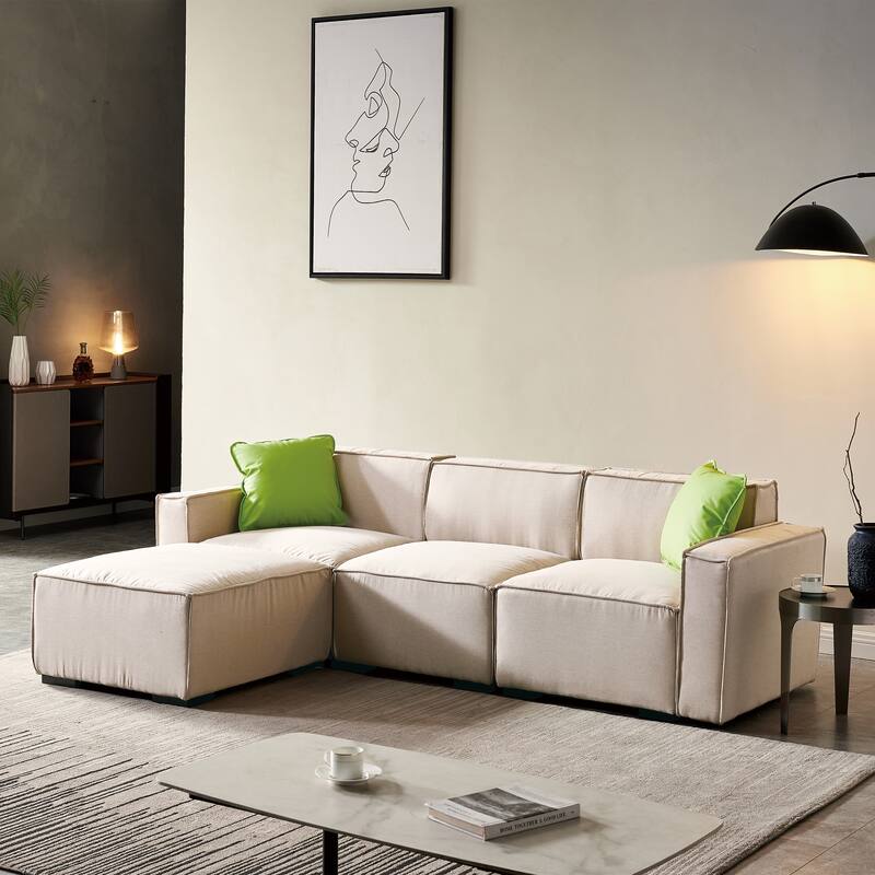 Modular Sofa with Convertible Ottoman Chaise