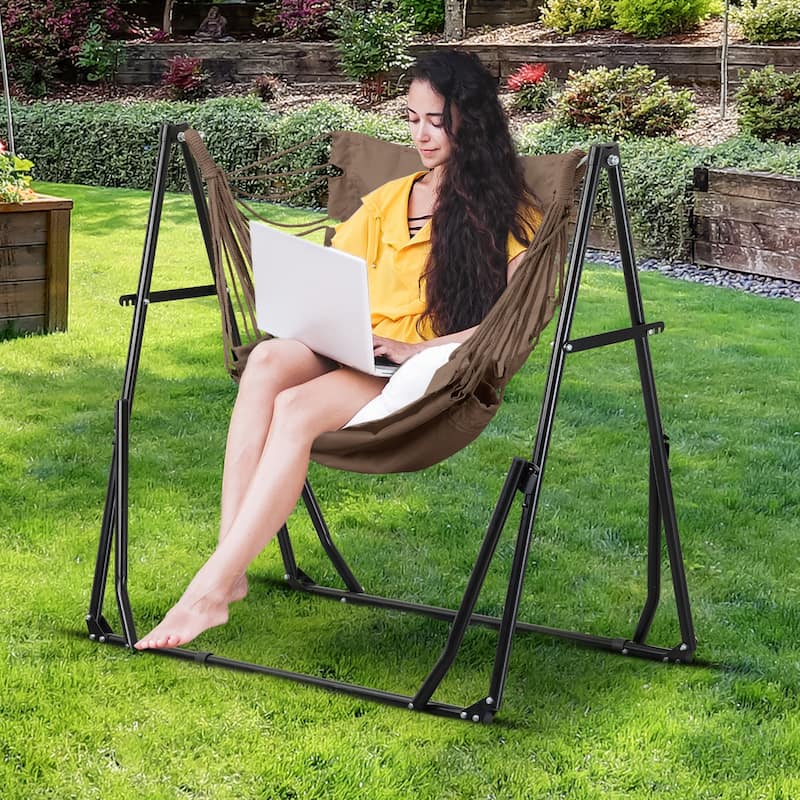 2 in 1 Hammocks Portable Convertible Hammock Swing Chair with Steel Stand