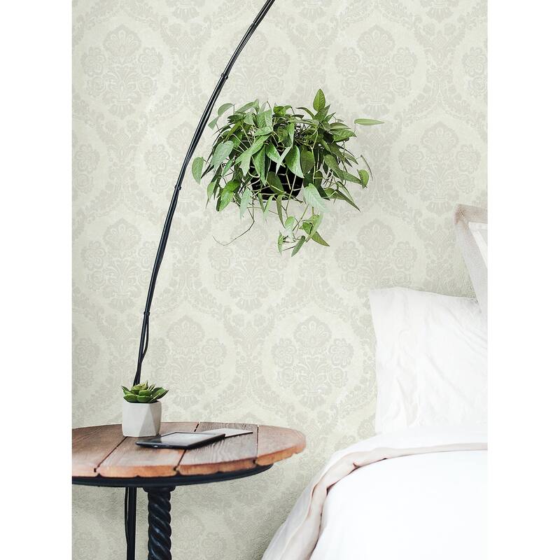 Seabrook Designs Mercer Damask Unpasted Wallpaper