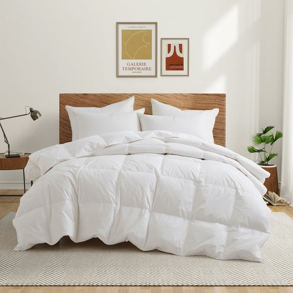 Medium Weight 100% Breathable Cotton Feather Down Comforter Duvet Insert