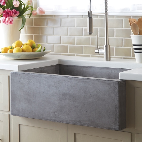 Farmhouse 30-inch NativeStone Kitchen Sink - 30" x 18" x 10.25". Opens flyout.