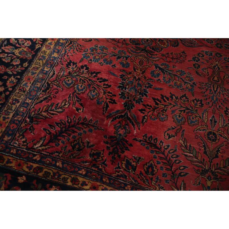 Hand Knotted Oriental 100% Wool Carpet Traditional Floral Pink Sarouk Area Rug - 17' 10'' X 10' 6''