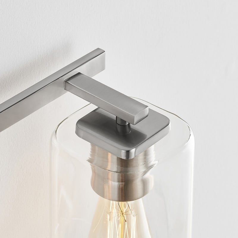 KAWOTI 29.1in 4-light Square Glass Shades Bathroom Vanity Light