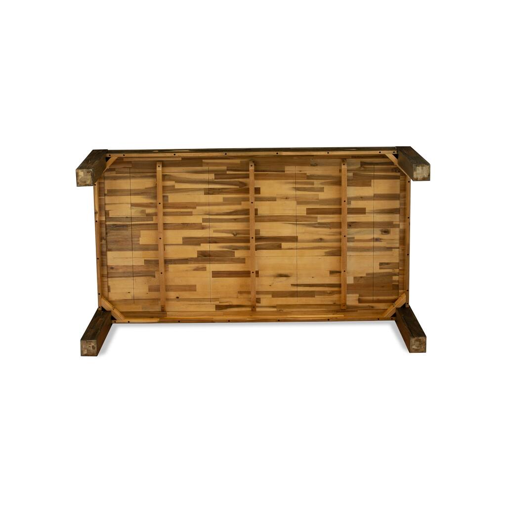 East West Furniture Dining Table Set Includes a Rectangle Kitchen Table and Chairs, Distressed Jacobean (Pieces Options)